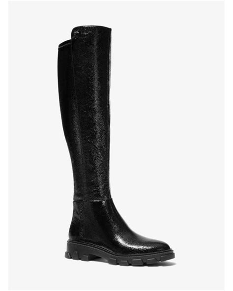 michael kors patent leather boots zip calf|Michael Kors burnished platform boots.